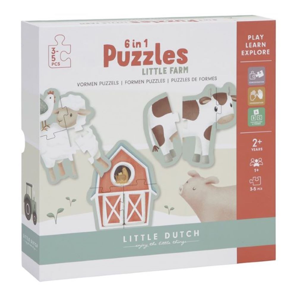 Puzzle Evolutivo 6 Em 1 Little Farm - Little Dutch