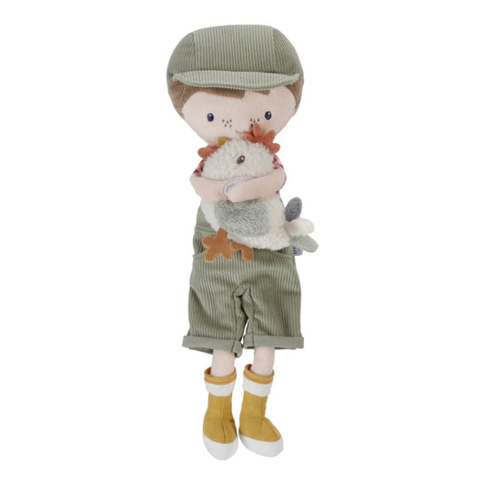 Boneco Jim Agricultor C/ Galinha - Little Dutch