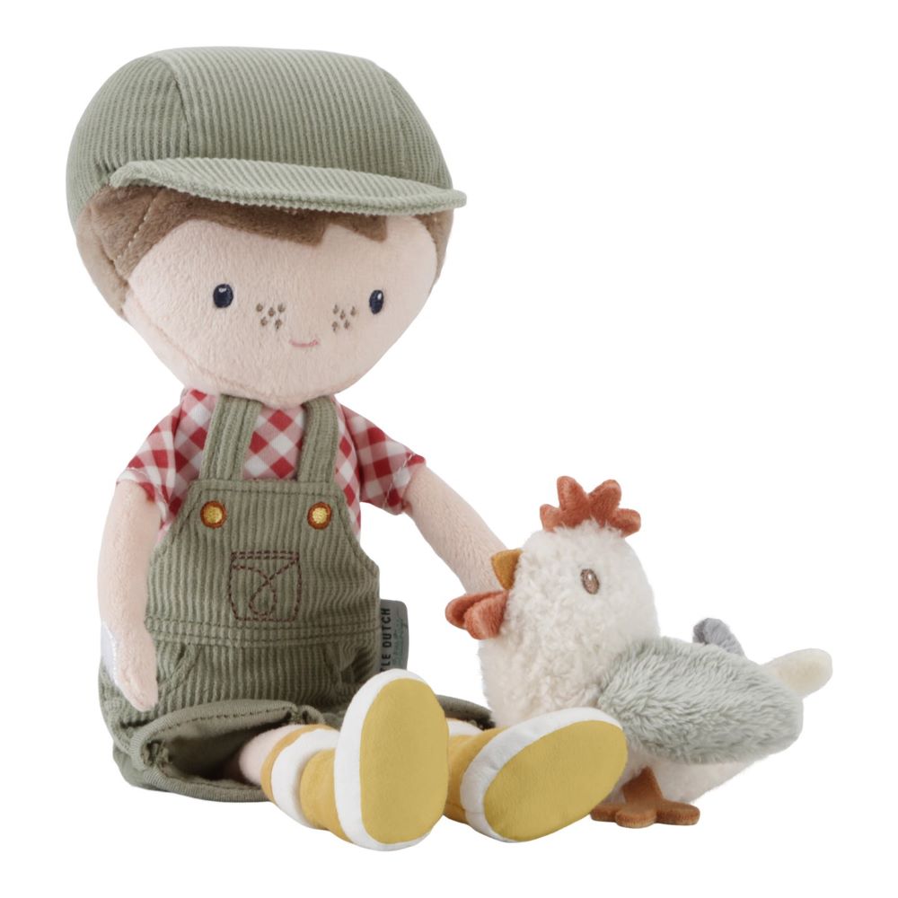 Boneco Jim Agricultor C/ Galinha - Little Dutch