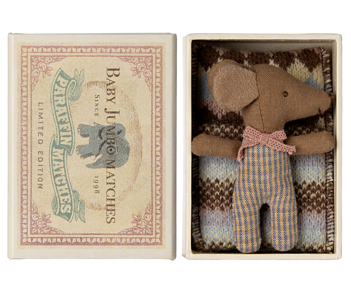 Sleepy Wakey Baby Mouse In Matchbox Rosa - Maileg