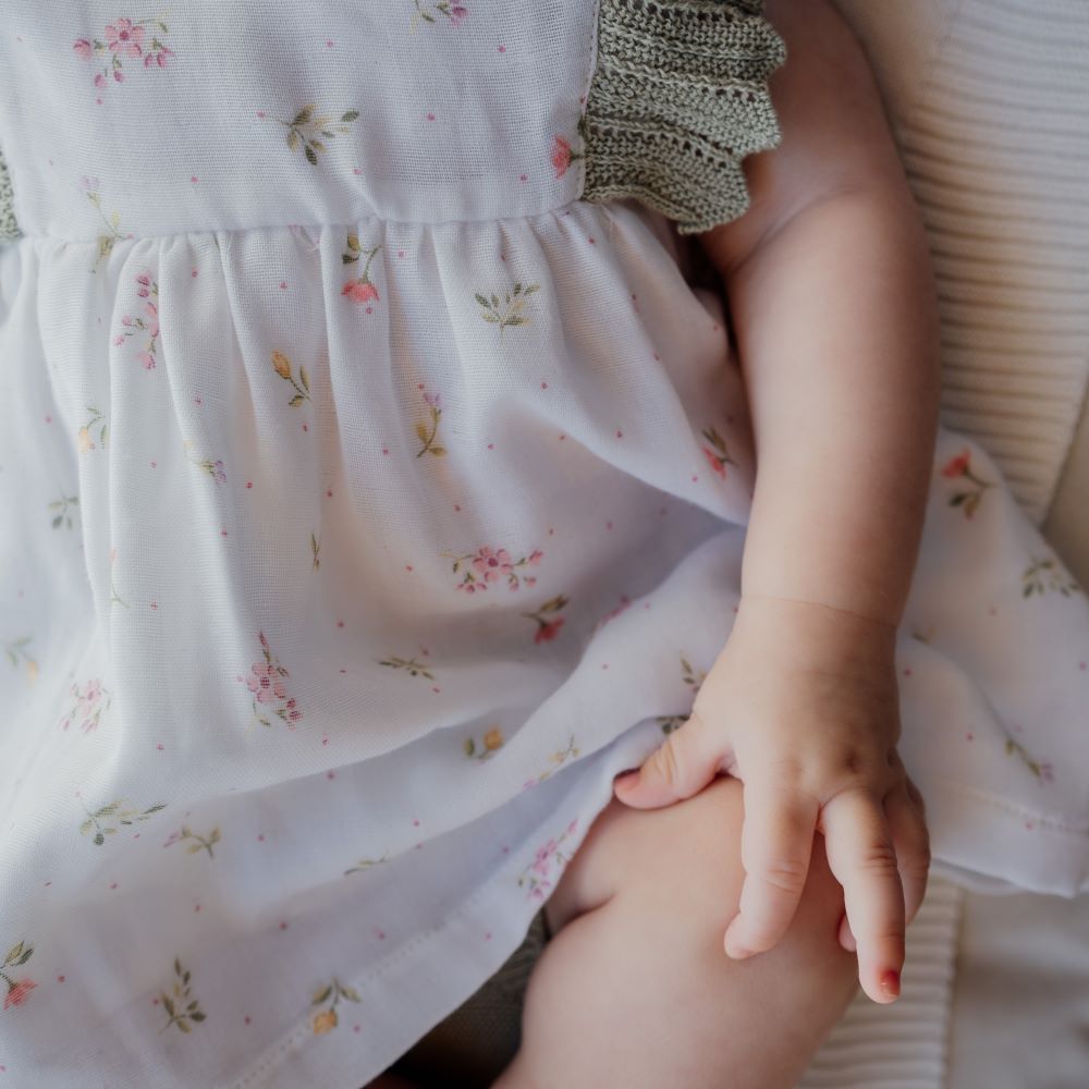 Vestido estampado floral com detalhe tricotado | HELLO LITTLE MOTHER LOVE - Wedoble