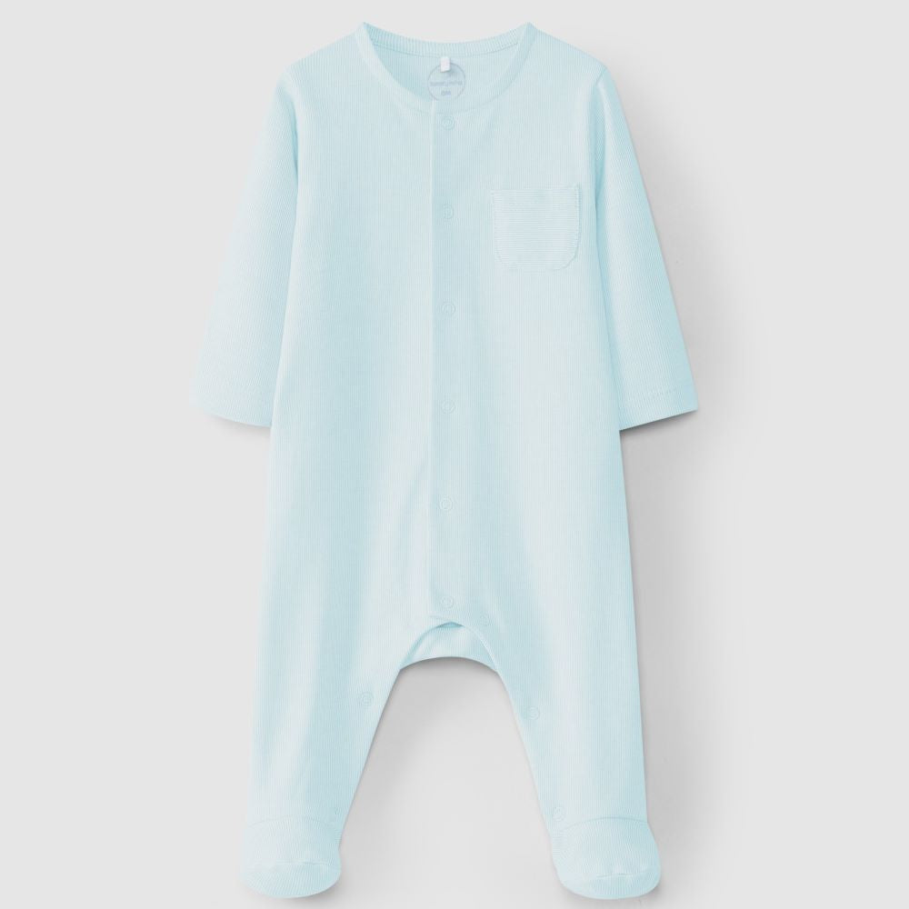 Babygrow sem gola risca fina - Laranjinha