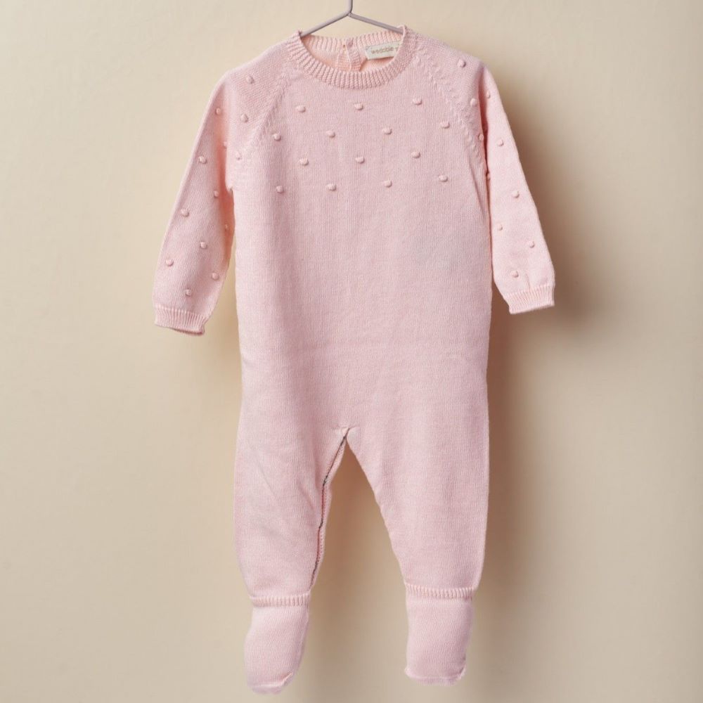 Babygrow tricotado em algodão Rosa | SOFT - Wedoble