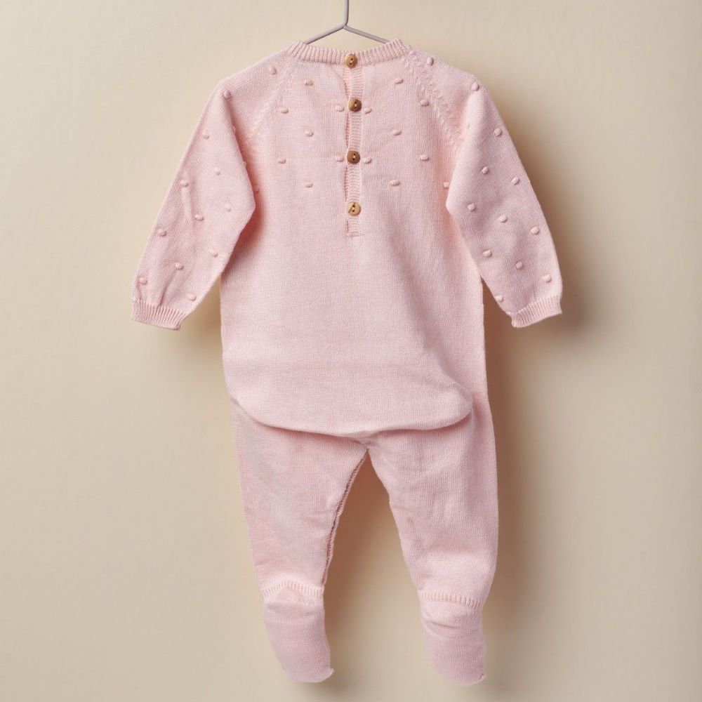 Babygrow tricotado em algodão Rosa | SOFT - Wedoble