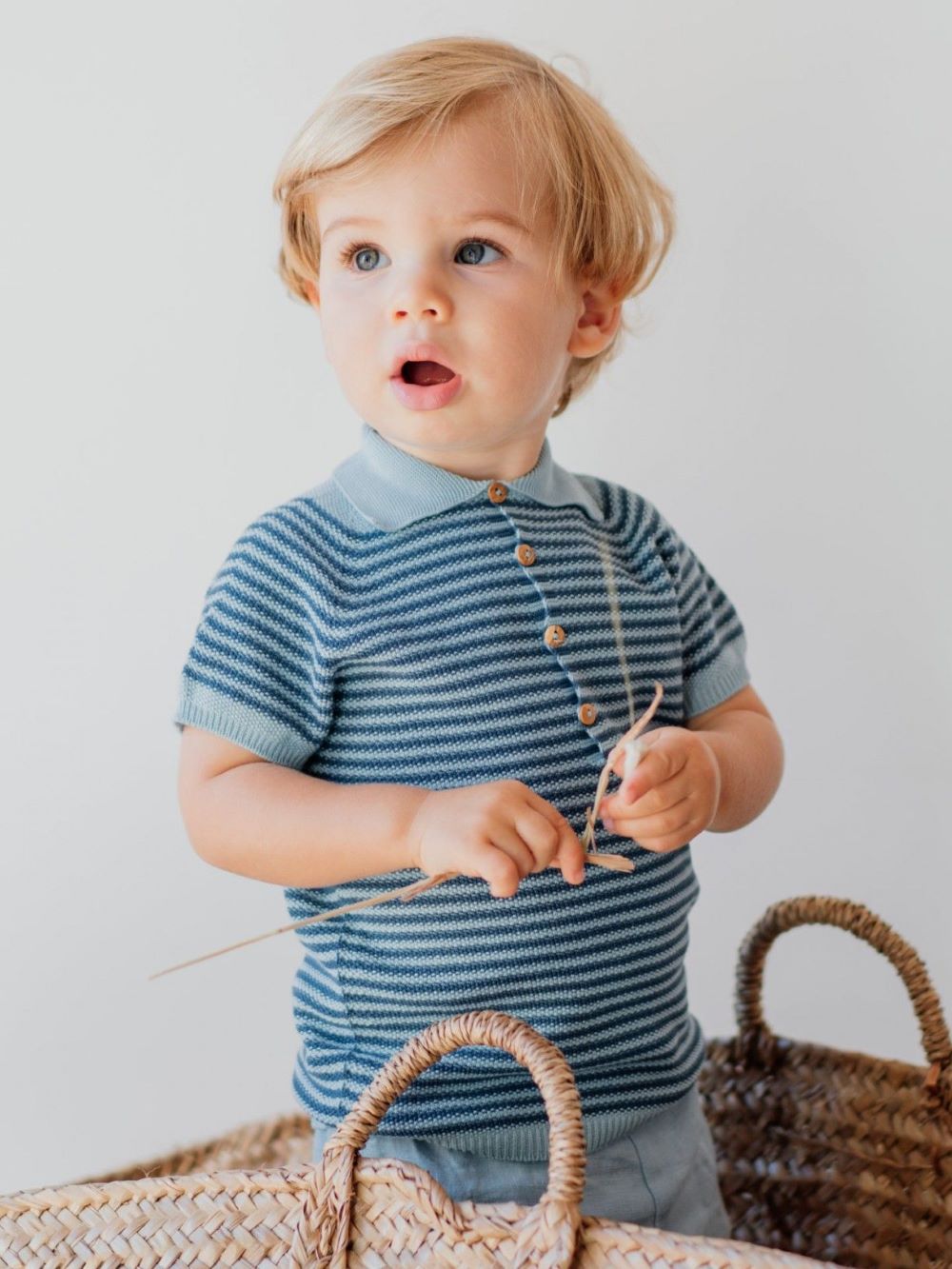 Camisola polo tricotada em algodão | BABY LION - Wedoble