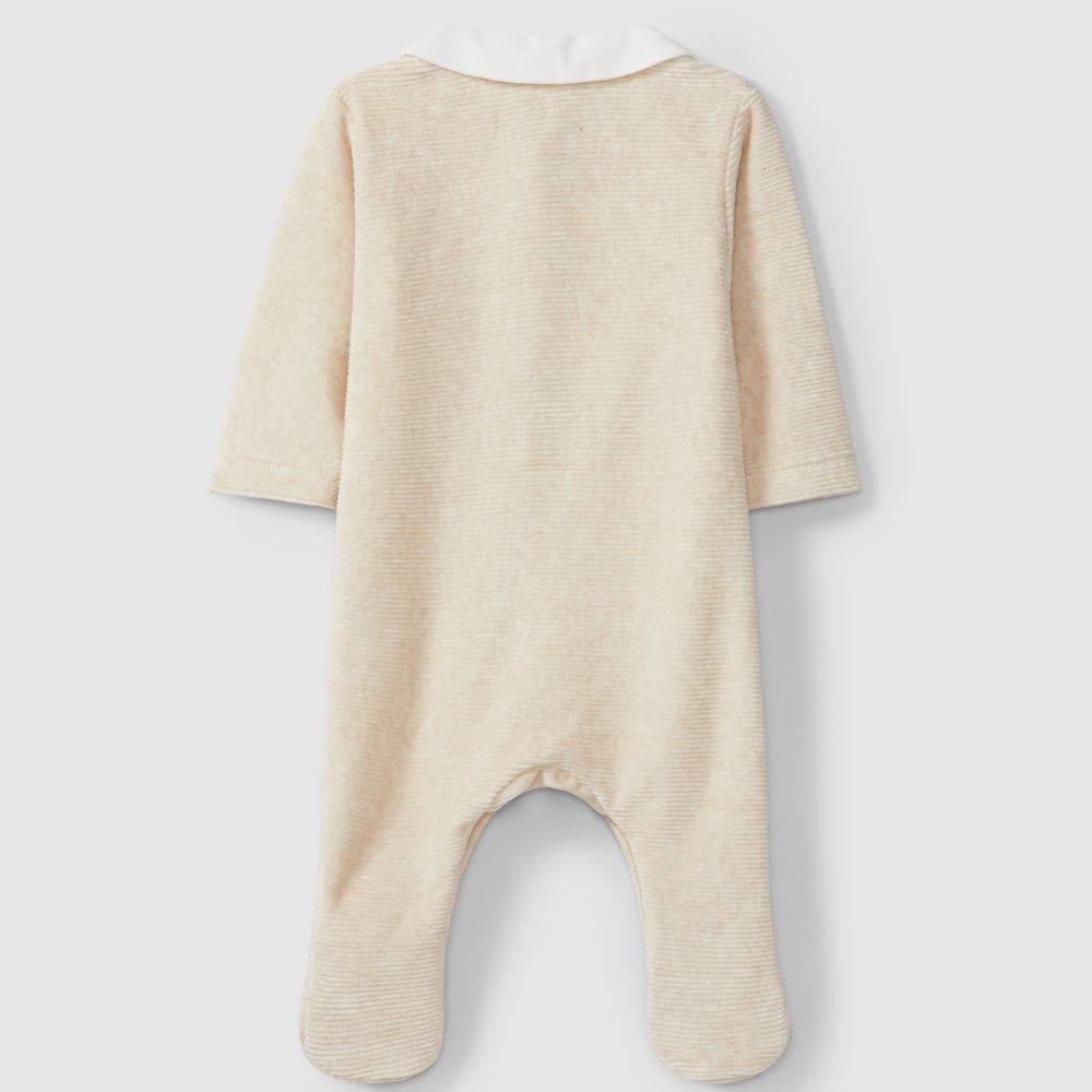 Babygrow sem gola estampado algodão orgânico - Laranjinha