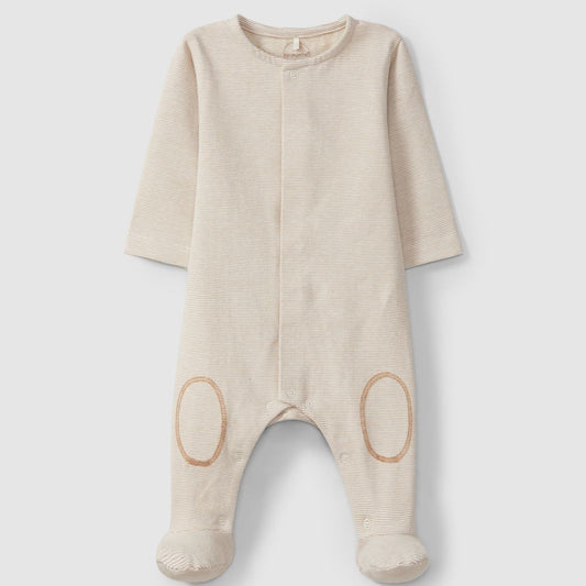 Babygrow sem gola estampado algodão orgânico - Laranjinha