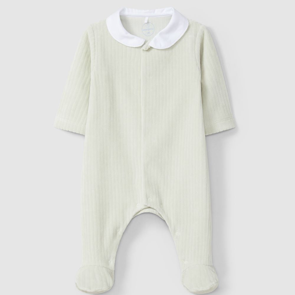 Babygrow em veludo canelado largo com gola redonda - Laranjinha