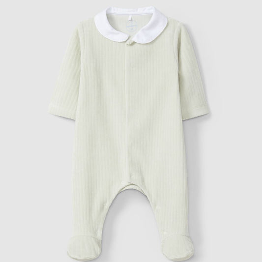 Babygrow em veludo canelado largo com gola redonda - Laranjinha