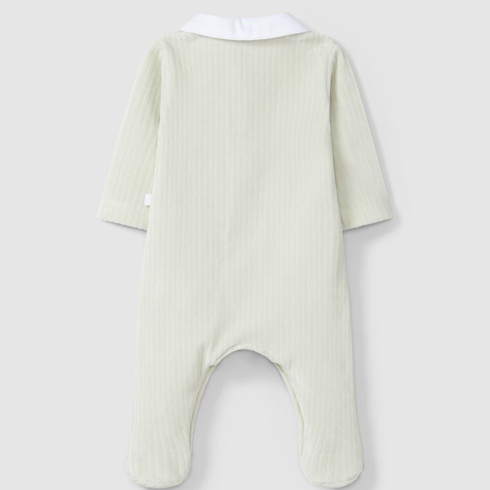 Babygrow em veludo canelado largo com gola redonda - Laranjinha