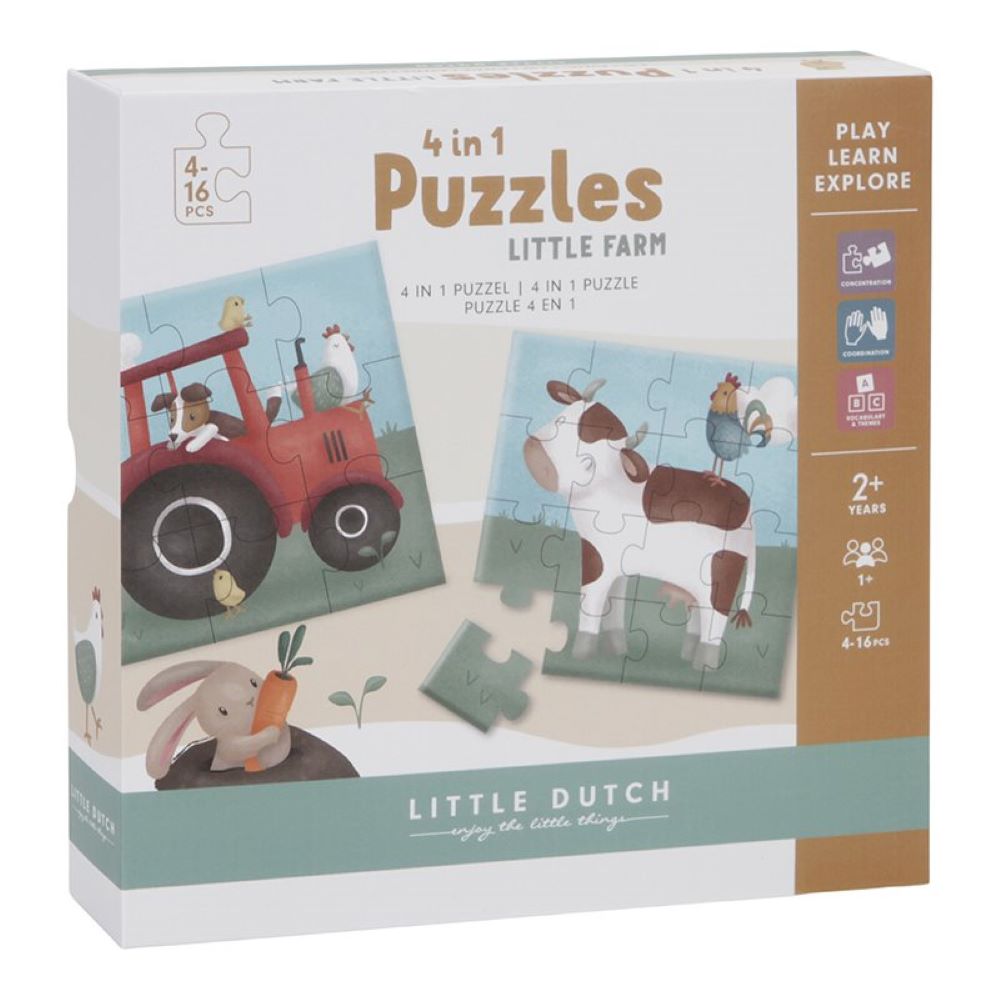 Puzzle Evolutivo 4-em-1 Little Farm - Little Dutch