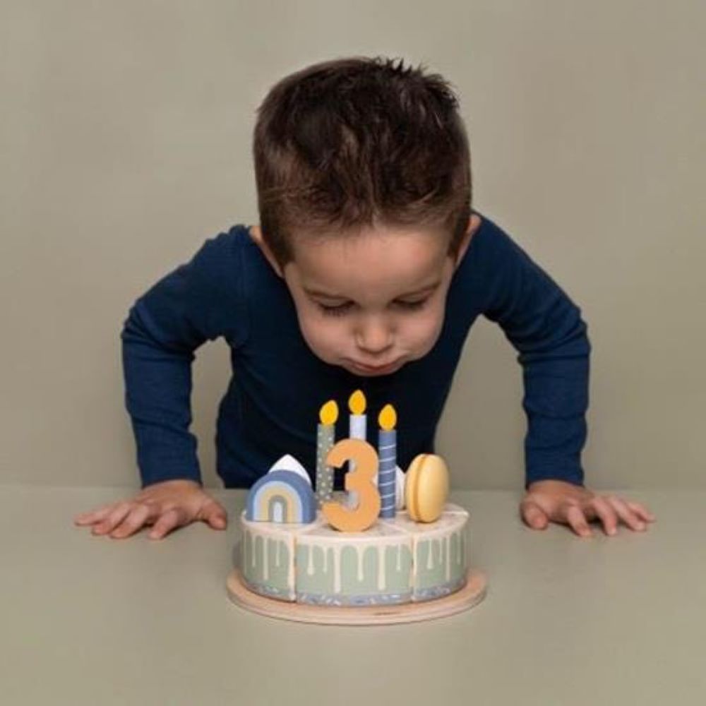 Bolo de Aniversário em Madeira Azul - Little Dutch