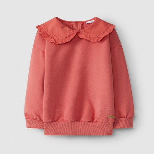 Sweatshirt com detalhe de espiguilha na gola - Laranjinha