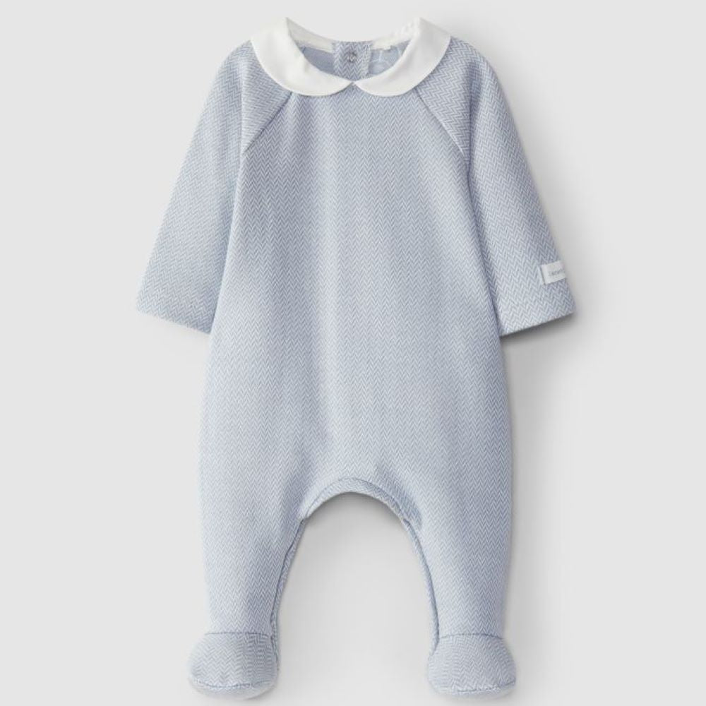 Babygrow em malha de espinha com gola redonda - Laranjinha