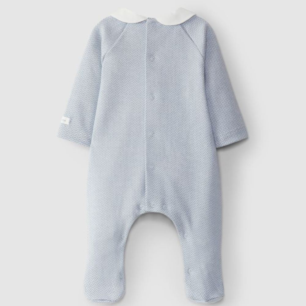 Babygrow em malha de espinha com gola redonda - Laranjinha