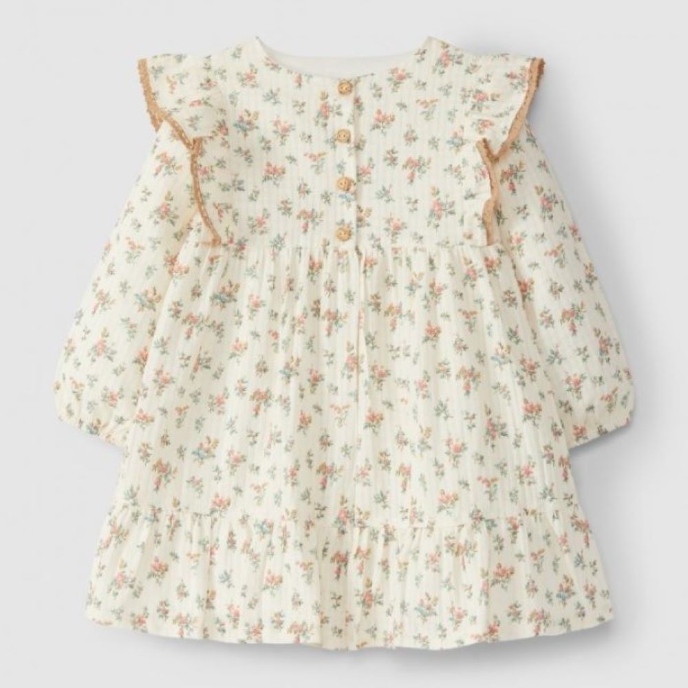 Vestido Musseline floral - Laranjinha