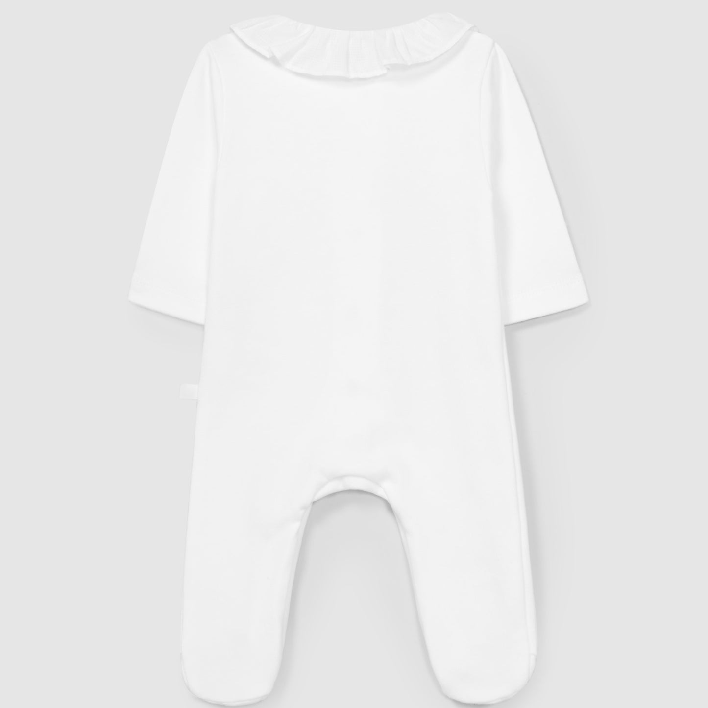 Babygrow gola de folho com detalhe em ponto cruz - Laranjinha