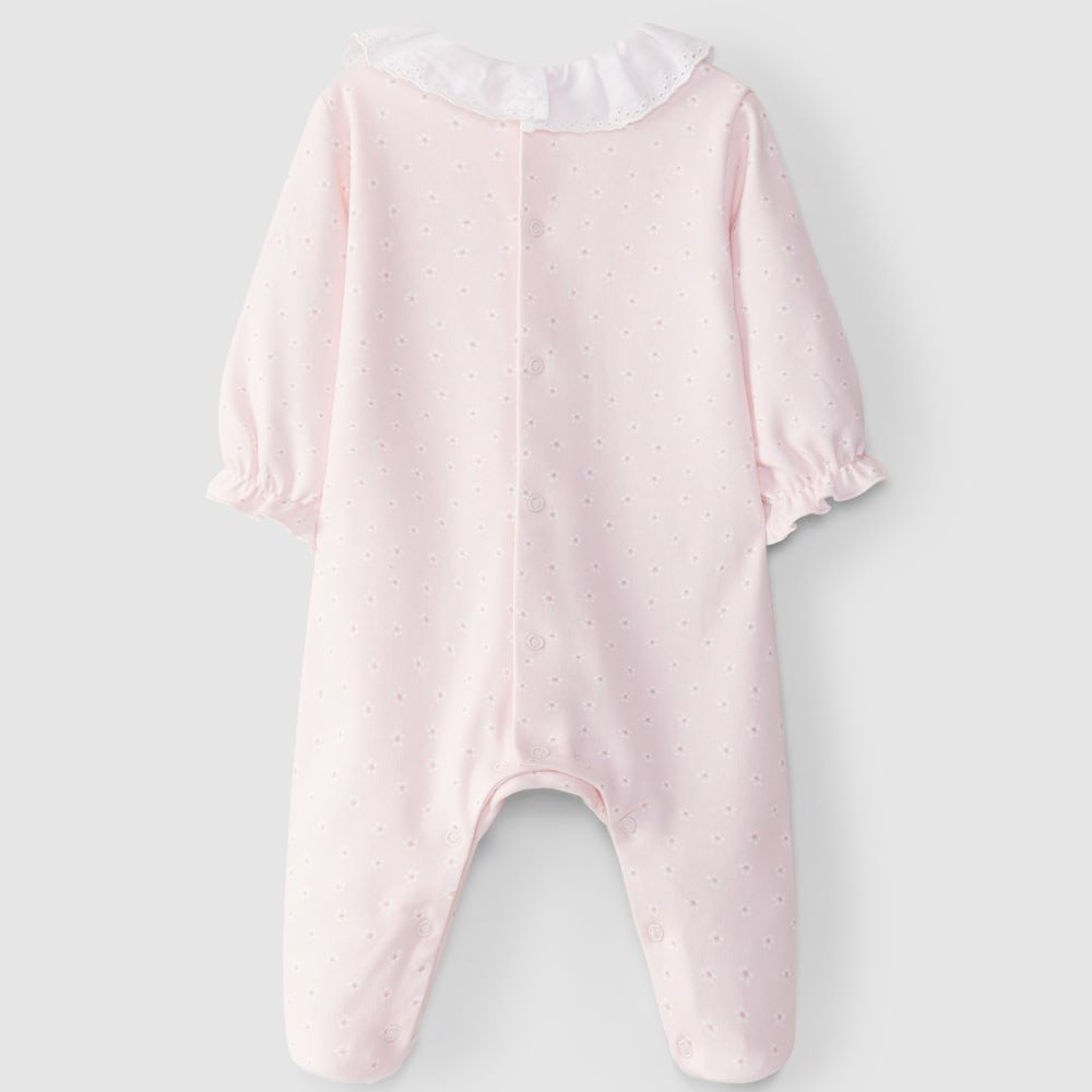 Babygrow flores gola bordado inglês - Laranjinha