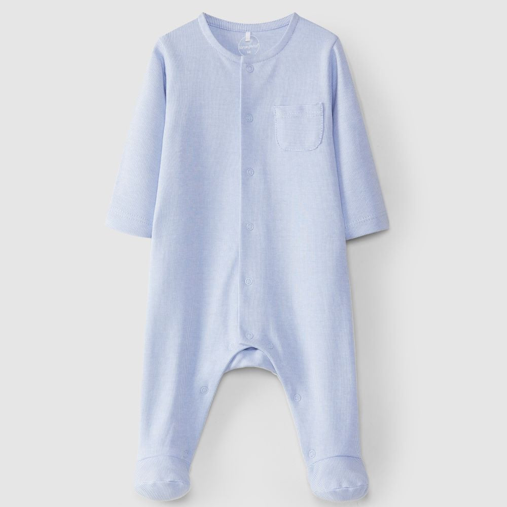 Babygrow sem gola risca fina - Laranjinha