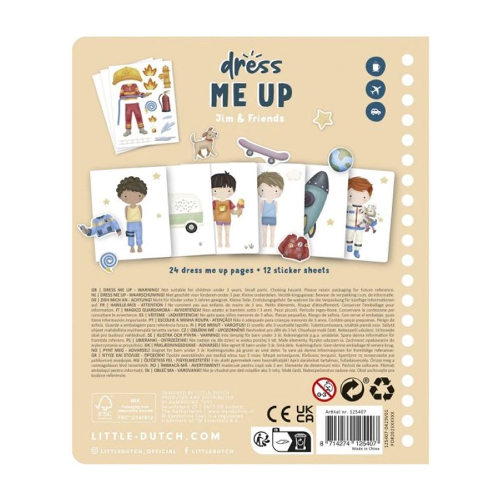 Livro "DRESS ME UP" Jim & Friends - Little Dutch