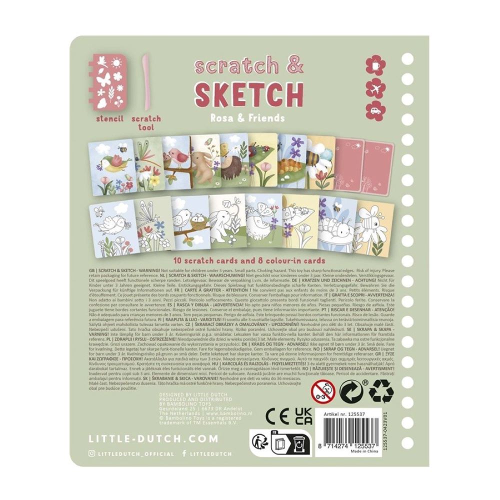 Livro "SCRATCH BOOK" Rosa & Friends - Little Dutch